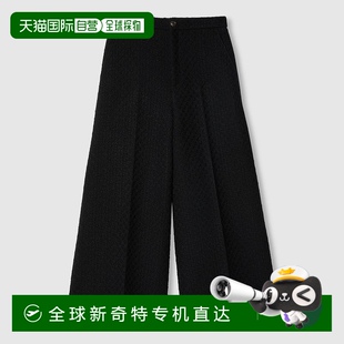 棋盤格花呢長褲 歐洲直郵Gucci古馳女士黑色