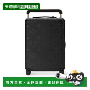 自营欧洲直邮LV路易威登 Horizon男士黑色皮革老花图案行李箱
