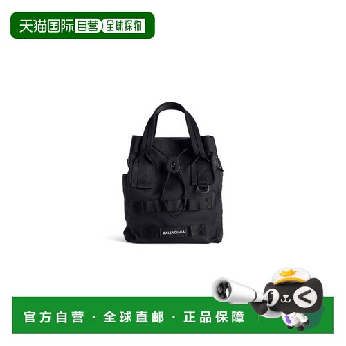 自营欧洲直邮Balenciaga巴黎世家 Army男士黑色品牌贴标小号托特