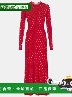 1h可退 香港直邮Rabanne 女士 精饰长款连衣裙 red红色 舒适时尚