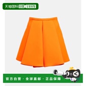 香港直邮versace 001180a字裙 褶裥斜纹布迷你半身裙 范思哲 女士