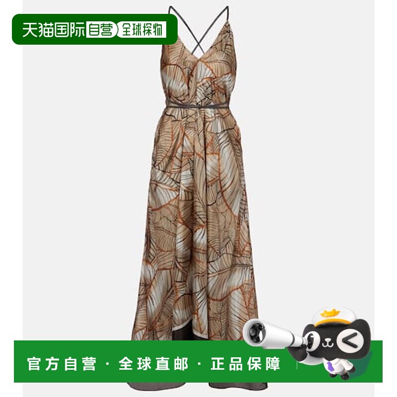 香港直邮Brunello Cucinelli 布内罗 古奇拉利 女士 印花真丝长款