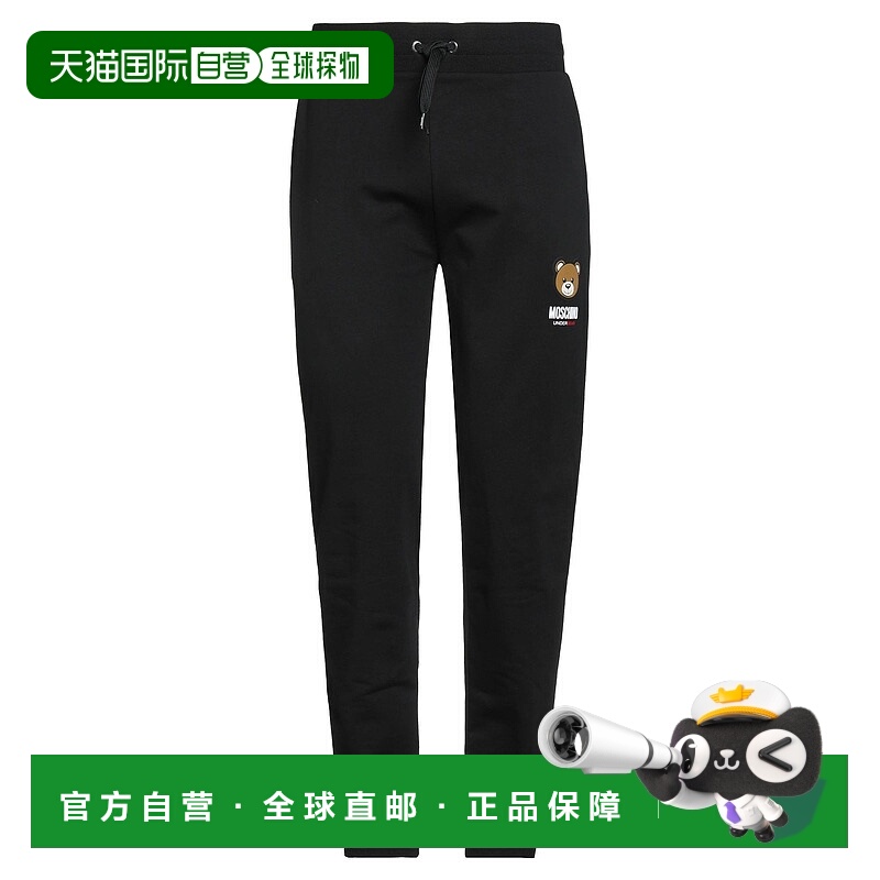 1h可退 香港直邮Moschino 莫斯奇诺 男士 休闲长裤 black黑色 舒