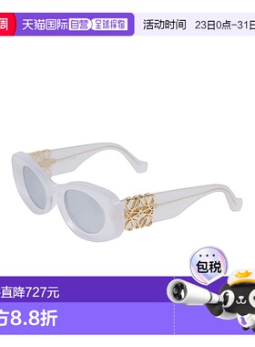 1h可退 香港直邮LOEWE 罗意威 女士 白色太阳眼镜 LW40175U49