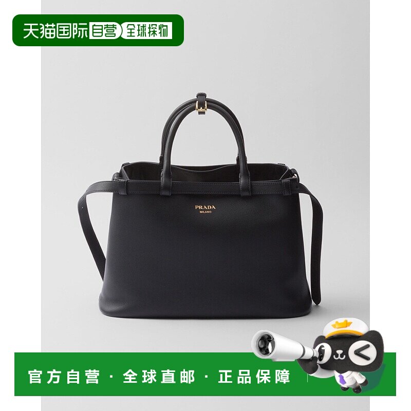 欧洲直邮PRADA(2025)Prada 双腰带扣皮革包手提包皮包