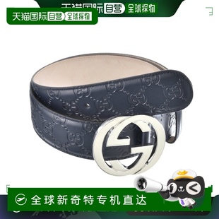 双G扣男士 欧洲直邮GUCCI古驰经典 皮带海蓝色