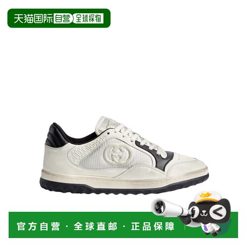 自营Gucci MAC80低帮运动鞋 747914AAB79古驰刺绣牛皮白色鞋平底
