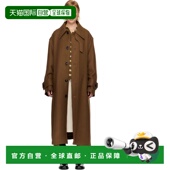 香港直邮Ami Wool Paris 1h可退 女士 黄褐色 Belted 麦金托什大