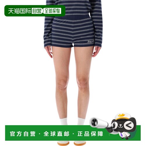 香港直邮SPORTY & RICH 女士 RICH 运动标志徽标海军蓝短裤 SH071
