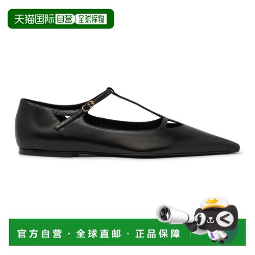 欧洲直邮自营THE ROW 女士黑色皮革尖头平底芭蕾舞鞋单鞋平底鞋