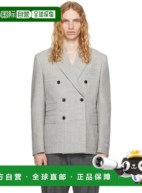 香港直邮Versace 范思哲 男士 灰色双排扣西装外套 10166041A1126