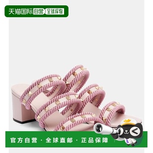 1h可退 香港直邮Valentino 华伦天奴 女士 Torchon 60 铆钉皮质凉