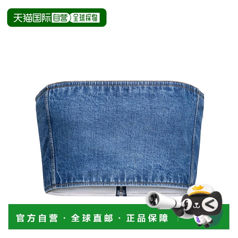香港直邮Alaia 牛仔紧身胸衣上衣 AA9H1245D006B
