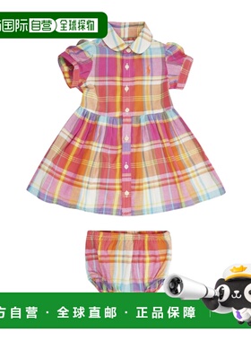 1h可退 香港直邮Polo Ralph Lauren 格纹连衣裙和松紧裤套装 3109