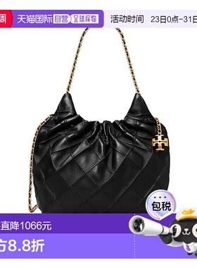 Tory Burch 汤丽柏琦双提手单肩包HOBO手提包黑色肩背包162451