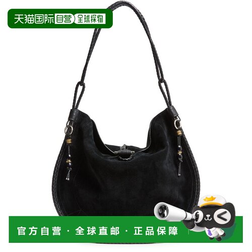 自营欧洲直邮ISABEL MARANT Oskan Hobo Soft女士黑色/银色单肩包