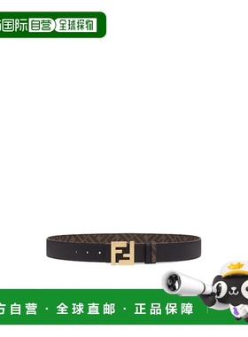 1h可退 香港直邮FENDI 23FW 方形FF 双面腰带 Men