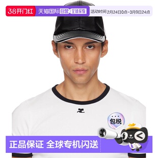 1h可退 香港直邮Courreges 男士 黑色 Reedition 系列棒球帽 PERA