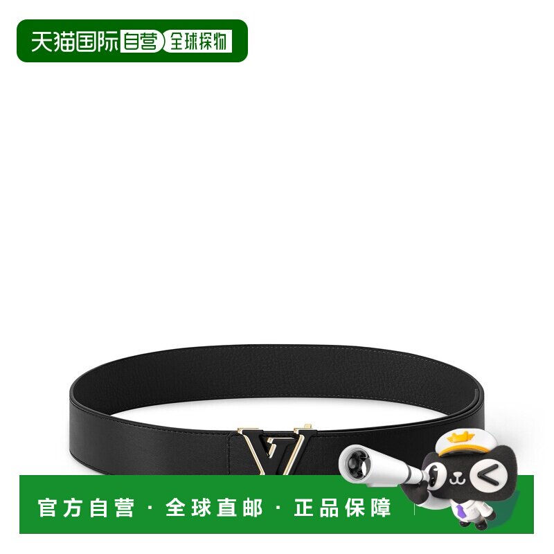 自营欧洲直邮LV路易威登 Optic男士灰色皮革双面腰带40mm皮带