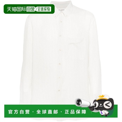 香港直邮Saint Laurent 圣罗兰 男士 LE CASSANDRE条纹长袖衬衫 7