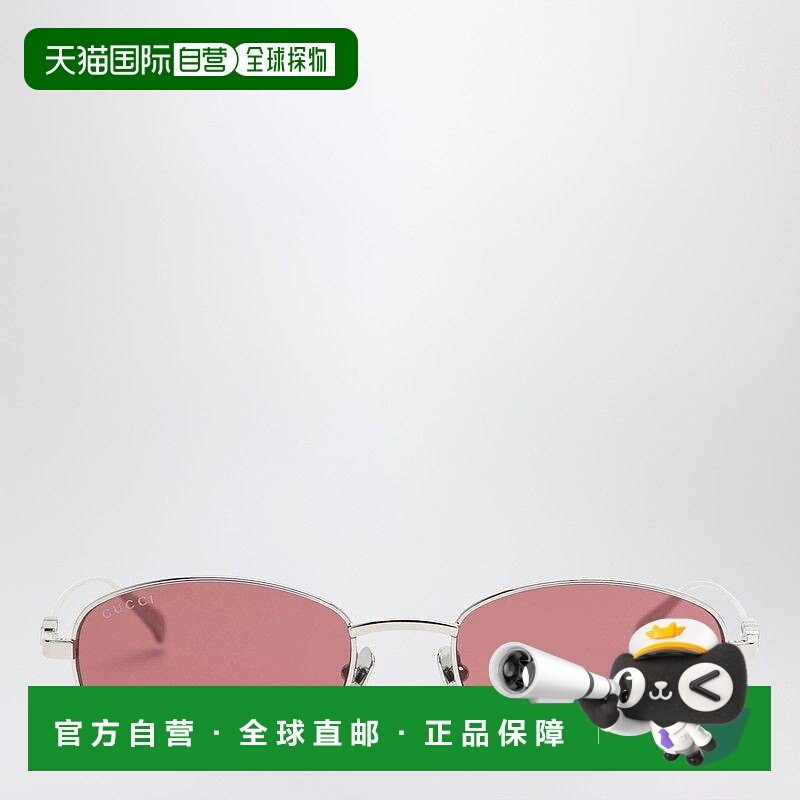 1h可退 香港直邮Gucci 古驰 女士 SILVER/RED 椭圆形太阳眼镜 840,ZIPPO/瑞士军刀/眼镜,太阳眼镜,淘宝优惠券,粉丝福利购,淘宝优惠卷