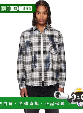 1h可退 香港直邮AMIRI 男士 黑色 & 白色 MA Quad Bleach Flannel