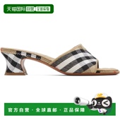 香港直邮Burberry Check 巴宝莉 1h可退 女士 黄褐色 Sloane Mule