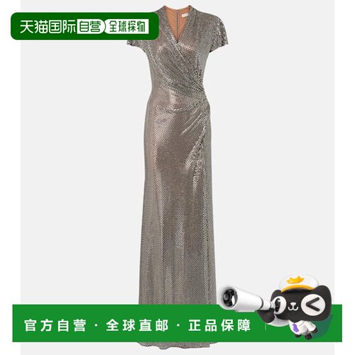 1h可退 香港直邮Self-Portrait 女士 褶皱莱茵石精饰礼服