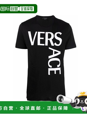 香港直邮Versace 黑色徽标T恤 1A0092210012881B000短袖范思哲