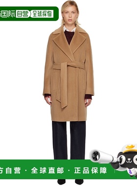 1h可退 香港直邮MaxMara 麦斯玛拉 女士 黄褐色 Scire 大衣 25260