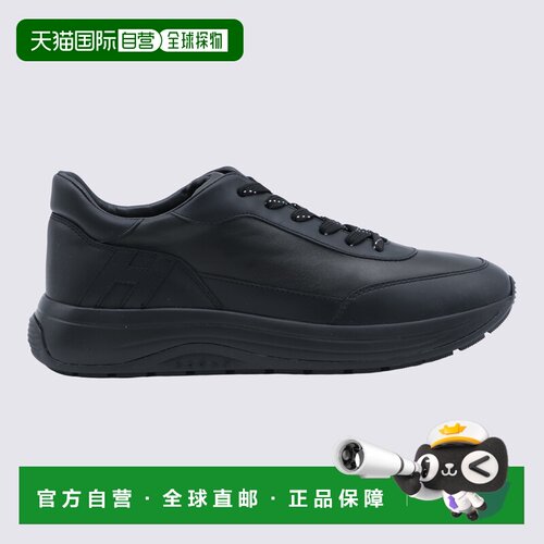 1h可退 香港直邮Hogan 男士 HI-LIGHT 黑色皮质运动鞋 HXM7190GH5