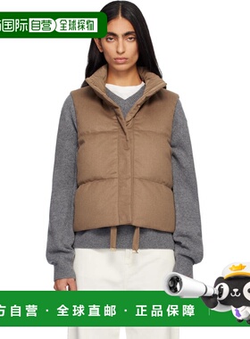 1h可退 香港直邮MaxMara 麦斯玛拉 女士 黄褐色 Dioniso 羽绒马甲