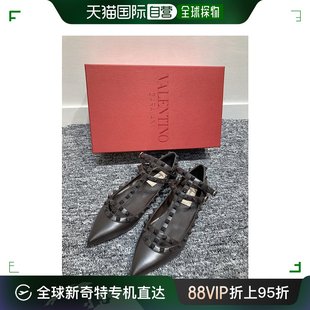 香港直邮VALENTINO 咖啡色女士芭蕾舞鞋 99新未使用 2W0S0376
