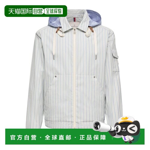 Moncler Havas 条纹府绸衬衫外套 L10911G00035599J6夹克长袖