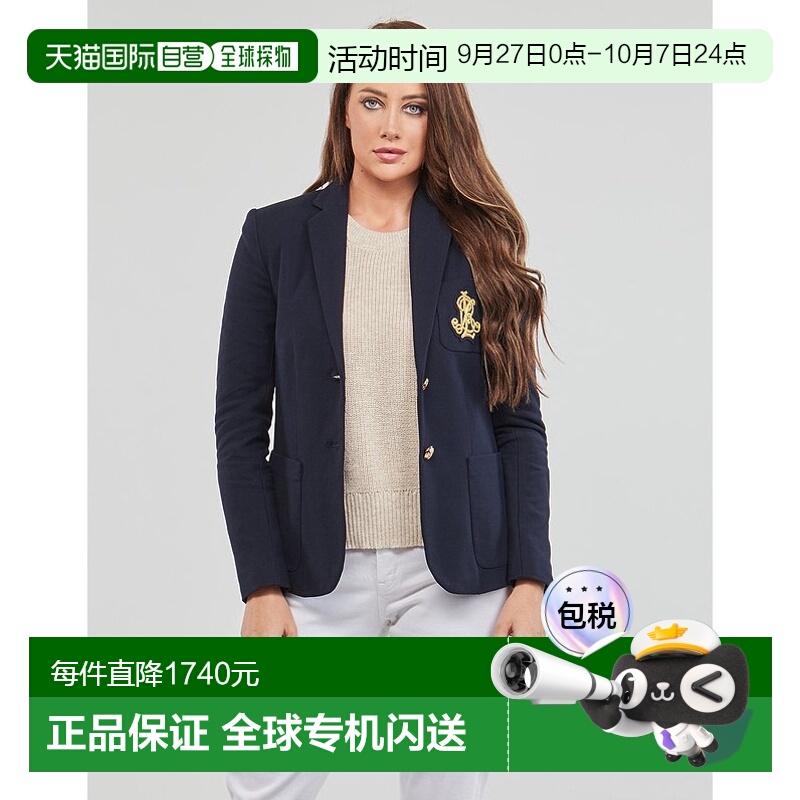 欧洲直邮Lauren Ralph Lauren拉夫劳伦女士ANFISA外套海蓝色百搭