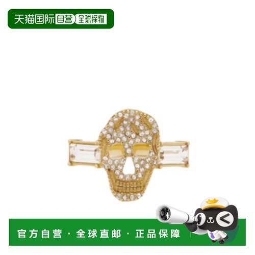 香港直邮ALEXANDER MCQUEEN 女士 镶钻骷髅戒指 2【付后1h可退】