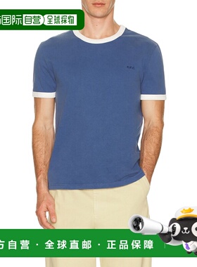 1h可退 香港直邮A.P.C. 男士 撞色T恤 COHBQH26529 blue蓝色 舒适
