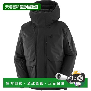 自营欧洲直邮SALOMON 深黑色合成材料男女通用冲锋衣鹅绒羽绒服