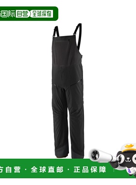 自营欧洲直邮Patagonia Snowdrifter男士黑色聚酯纤维工装背带裤