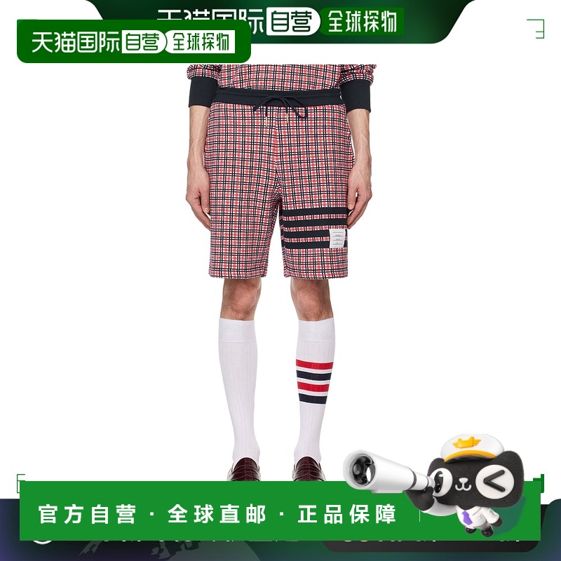 1h可退 香港直邮Thom Browne 汤姆 布朗 男士 海军蓝 & 红色 Chec