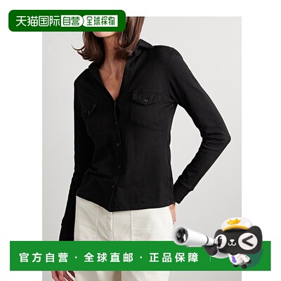 香港直邮NILI LOTAN 女士 Liam 棉针织衬衫 10820K35JETBLACK纯棉