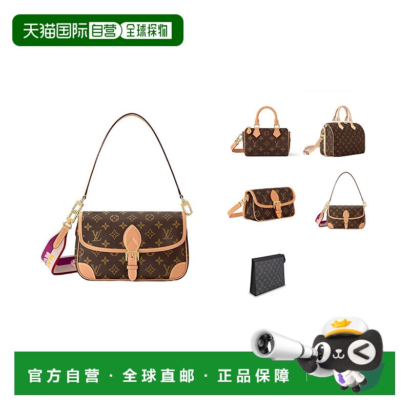 自营欧洲直邮LV/路易威登Diane经典老花手提单肩斜跨法棍包新款