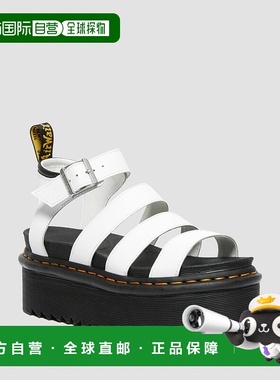 自营欧洲直邮DrMartens马丁大夫 Quad Blaire女士Hydro皮革厚底凉