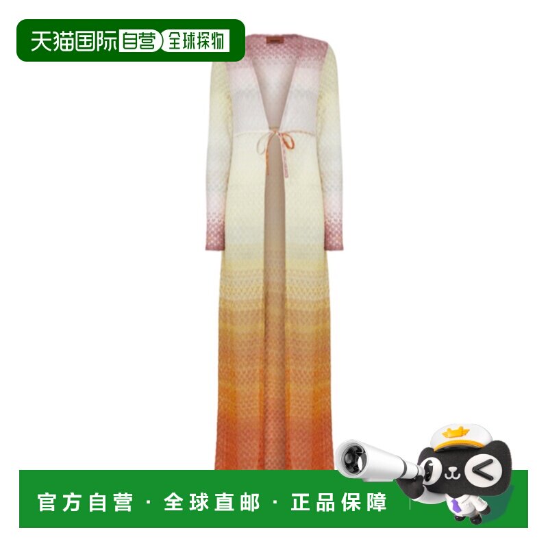 香港直邮Missoni 人字纹长款蕾丝长袖开衫 MS26SQ0SBR014E