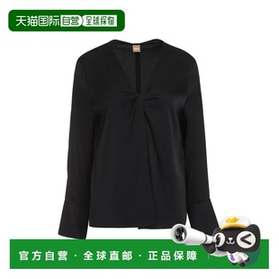 女士 波士 Hugo V領襯衫 black黑 1h可退 50499749 香港直邮BOSS