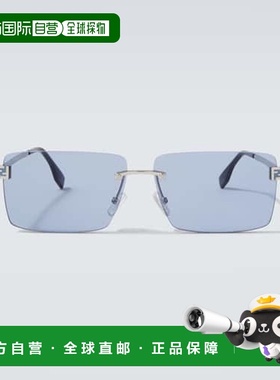 香港直邮Fendi 芬迪 男士 天蓝色矩形太阳眼镜 metal金属色 舒适