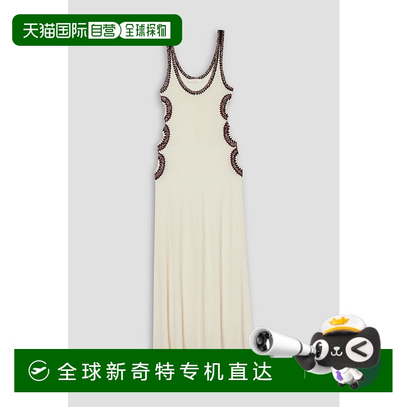 1h可退 香港直邮Chloe 蔻依 女士 剪口钩编罗纹羊毛长款连衣裙 CH