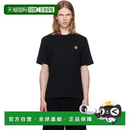 香港直邮MAISON KITSUNE 男士 黑色 Fox Head Regular T恤 PM0010
