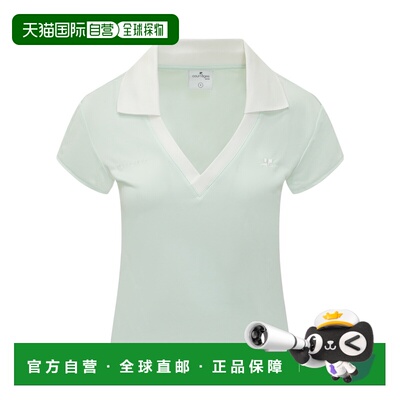 1h可退 香港直邮Courreges V领polo衫 126JPO057JS0195短袖女装