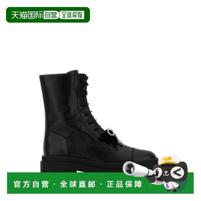 1h可退 香港直邮Jimmy Choo 周仰杰 女士 Averi 黑色皮质靴子 AVE